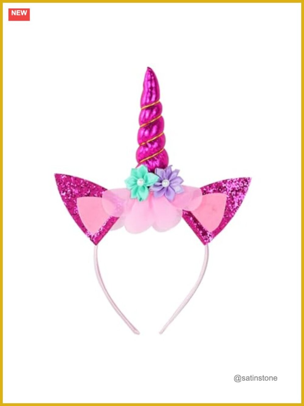 Unicorn Horn Headband Leather Cloth Costume Hair Accessory for Birthday Party